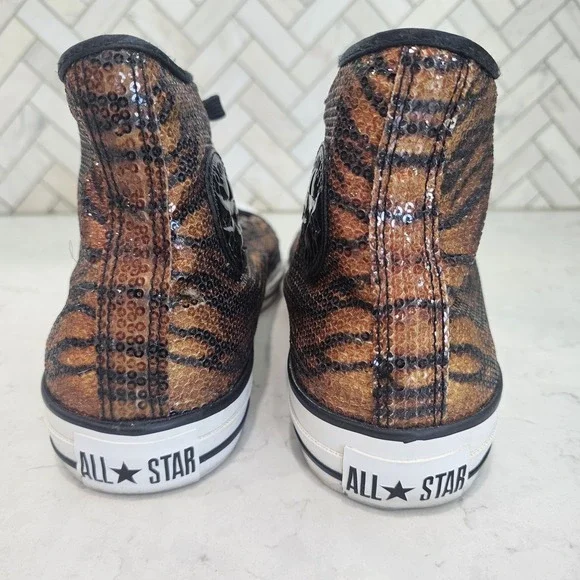 Converse Chuck Taylor All Star Tiger Sequin High Tops Women's Sz 9 Mens 7 - Picture 8 of 14